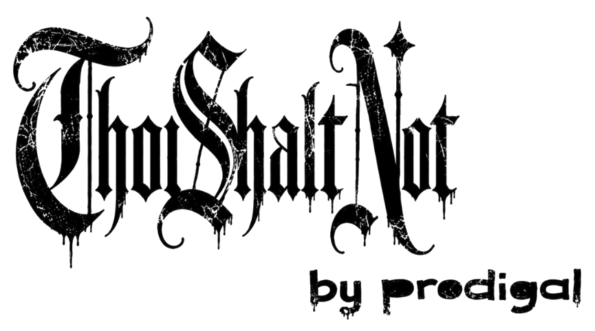 ThouShaltNot by Prodigal logo, reversed to white